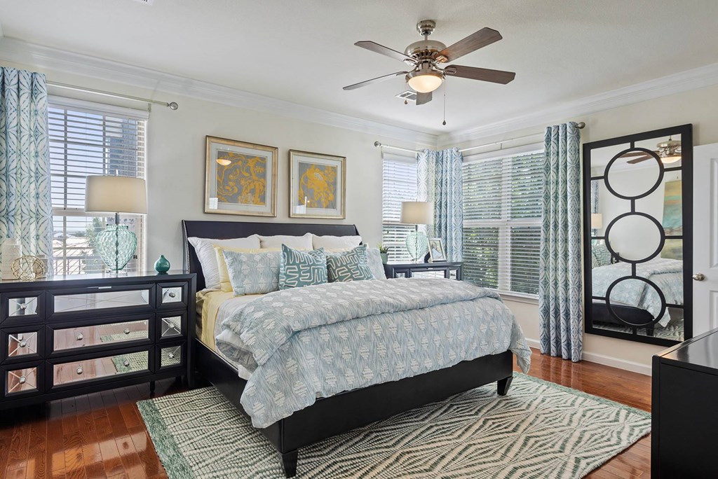 Bedroom With Ceiling Fan at Orion McCord Park, Little Elm, TX