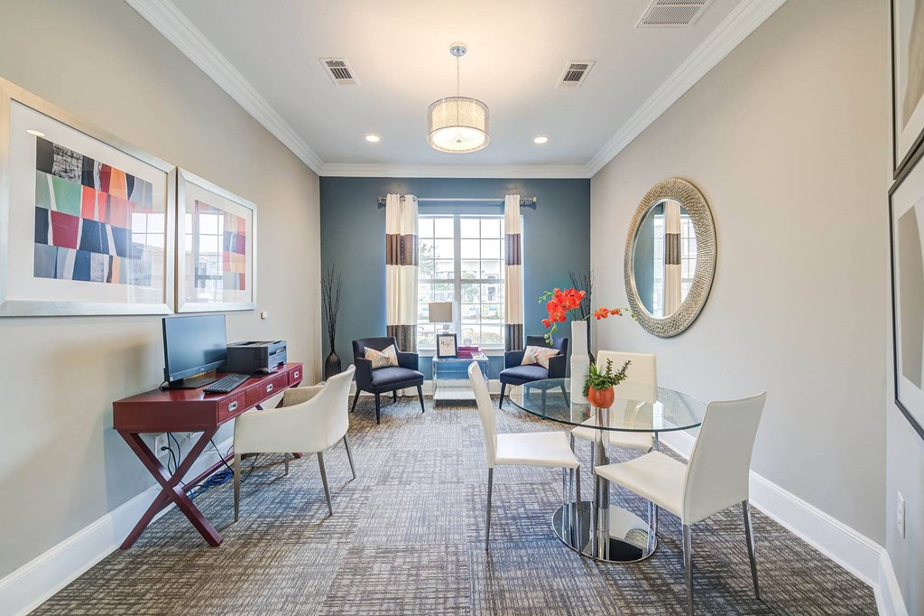 our apartments showcase a naturally lit living room  at Orion Prosper, Texas