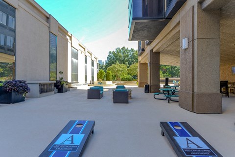 Arts Center outdoor patio.
