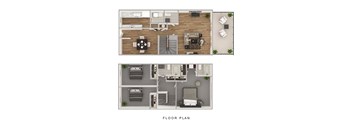 A floor plan of a two-story residential building.