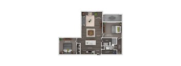 A floor plan of a house showing the layout of the bedrooms, bathrooms, and other rooms.