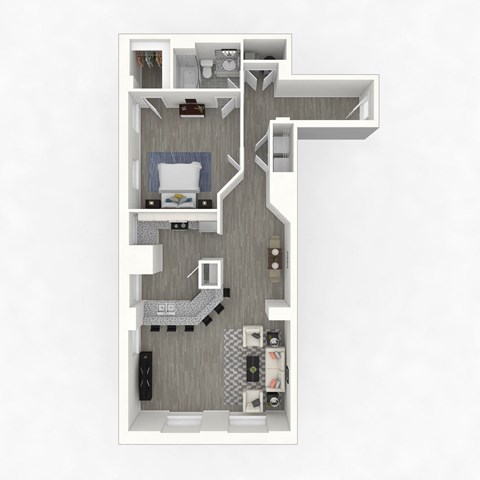 a1 floor plan  1 bedroom  1190 square feet  the grove