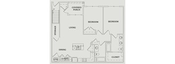a floor plan of a bedroom floor plan with a bedroom and a living room