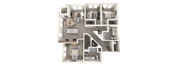 a1 floor plan  1 bedroom with 2 baths  119