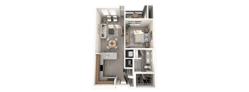 a1 floor plan  1 bedroom with 2 baths  129