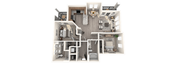 a1 floor plan  1 bedroom with 2 baths  129