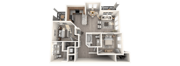 a floor plan of a 2100 sq ft apartment