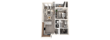 a1 floor plan  1 bedroom with 2 baths  129
