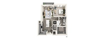 a floor plan of a 1 bedroom apartment at the biltmore apartments in dallas,