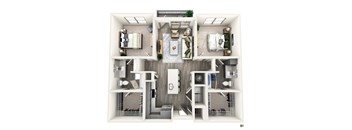 bedroom floor plan an in 3d
