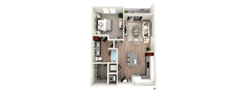 the bedroom floor plan of 460 sq ft
