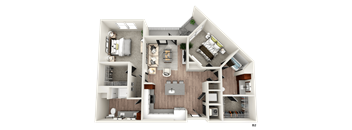 a floor plan of a 2100 sq ft apartment