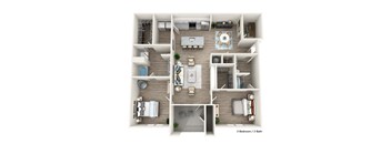 a 2 bedroom 2400 sq ft floor plan