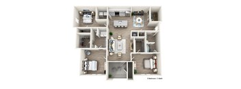 a 3 bedroom floor plan is shown in this image