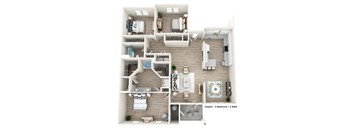 a 1 bedroom floor plan  395