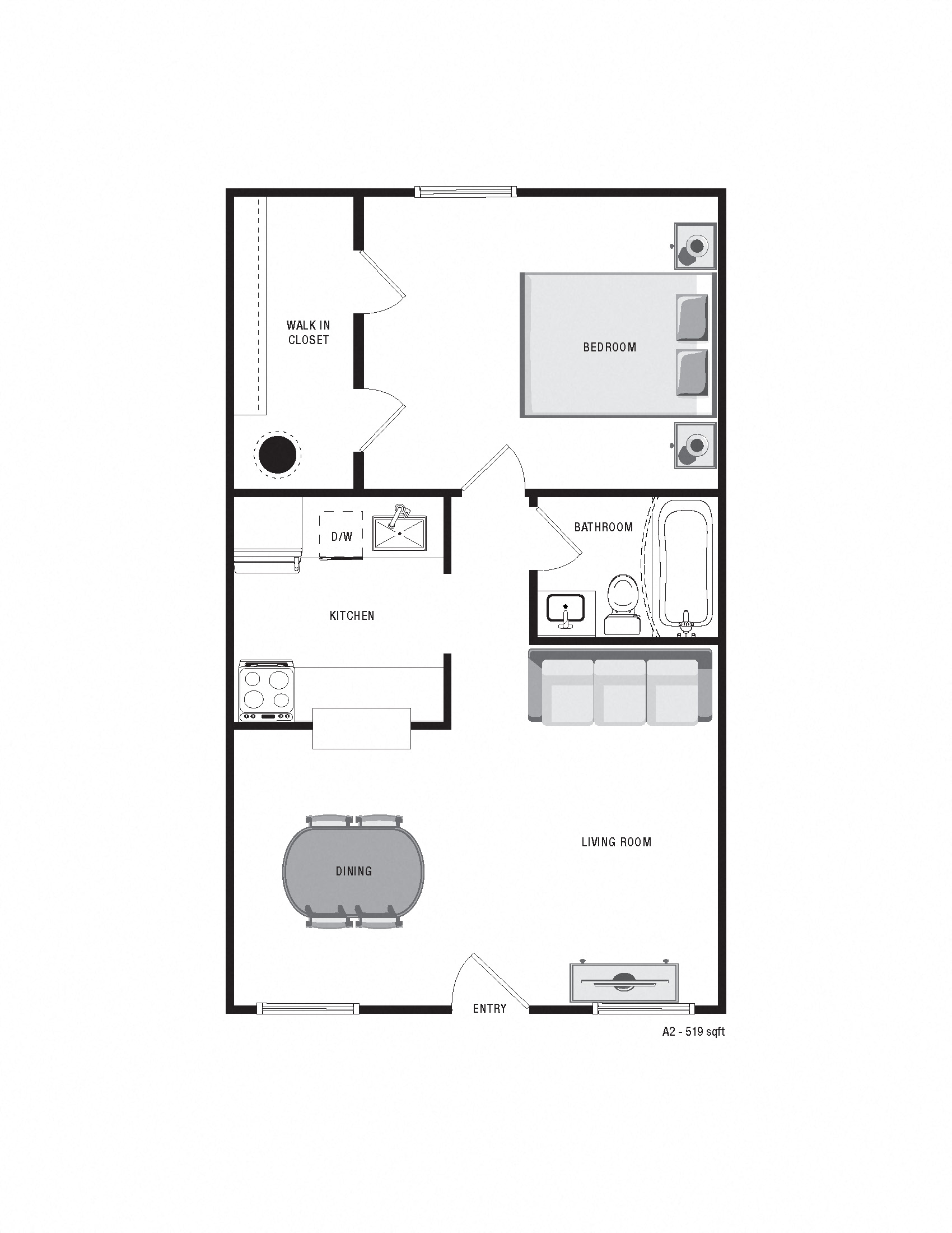bedroom floor plan an in 2 bed 2 bath apartment