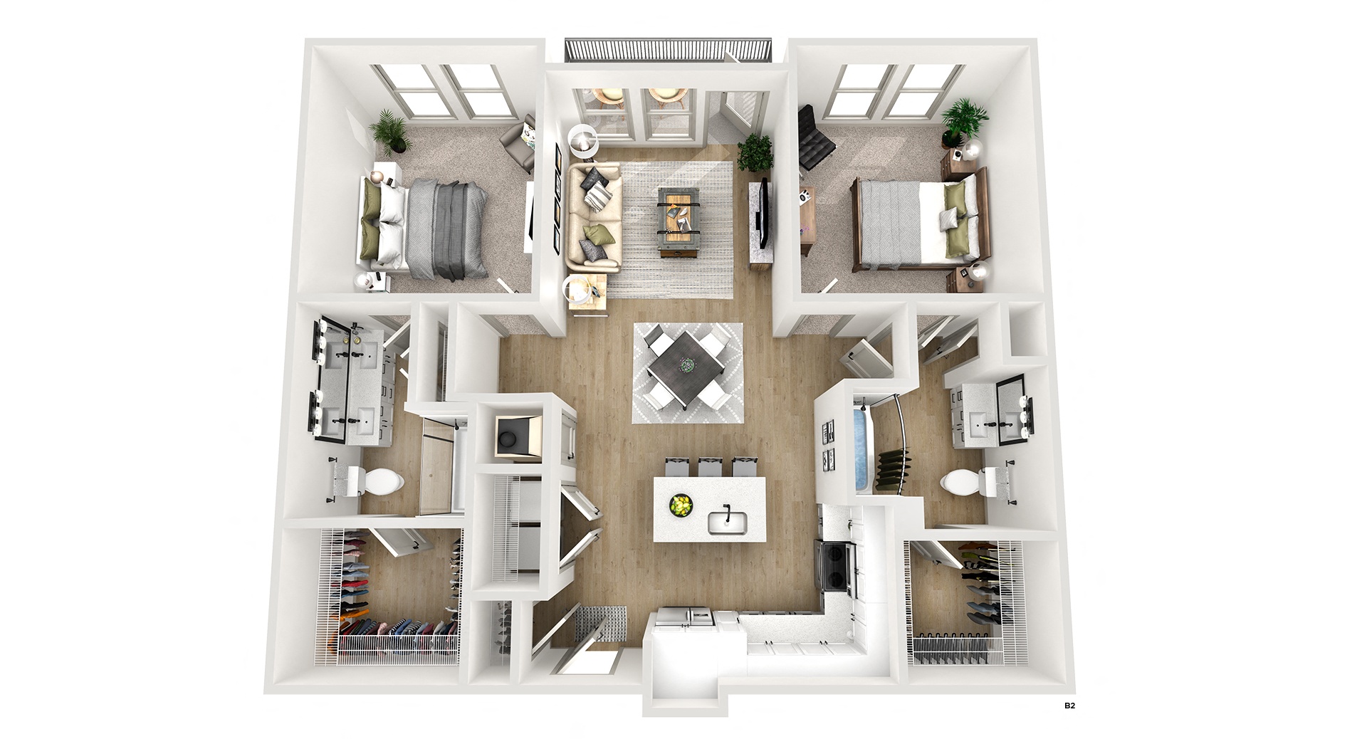 bedroom floor plan an open concept living room and kitchen with a large center island