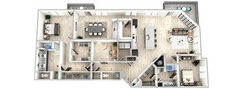a floor plan of a house with a bedroom and a living room