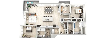 a floor plan of a house with a bedroom and a living room