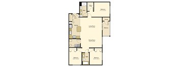 a floor plan of a two story home with a kitchen and a living room