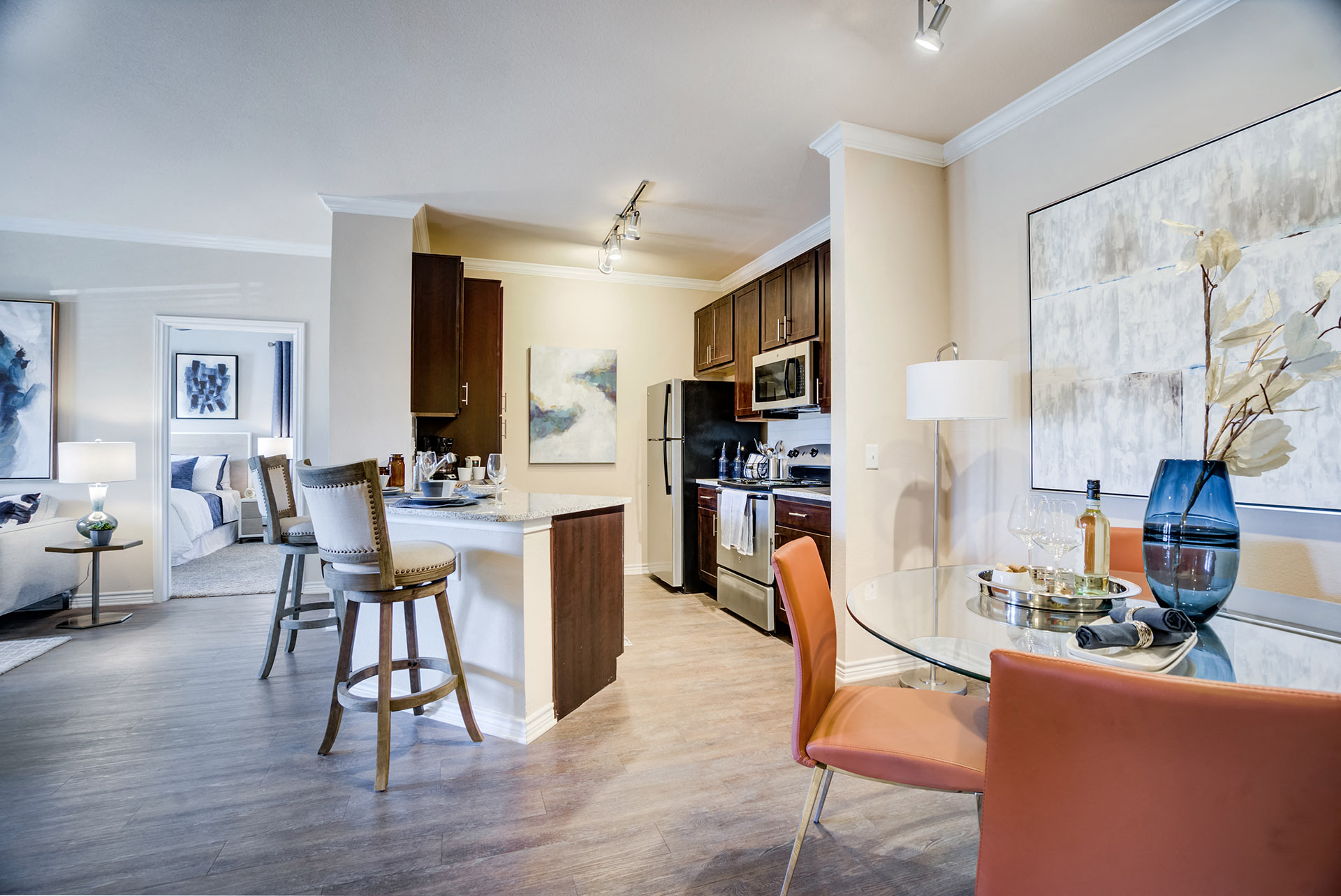 Dining Room and Kitchen View at Residence at Midland, Texas