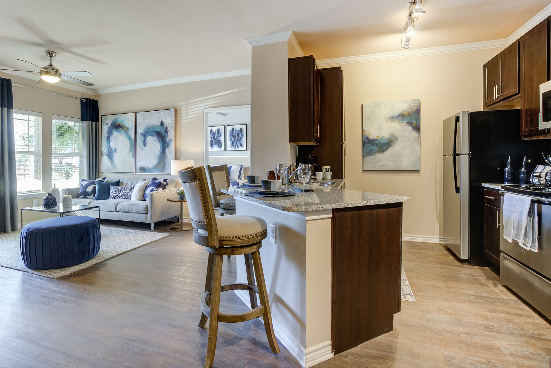 Gourmet Kitchen With Island at Residence at Midland, Midland, TX