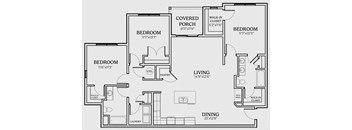a floor plan of a house with a bedroom and a living room