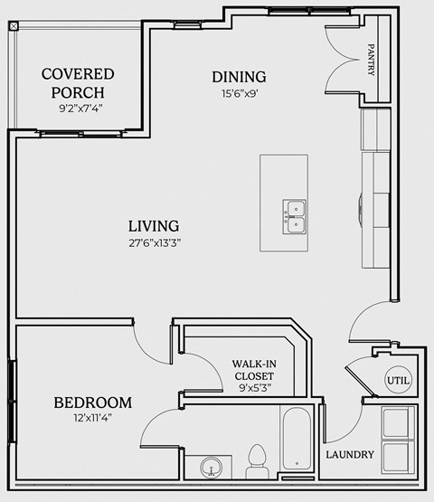 a floor plan of a small house with a bedroom and a living room