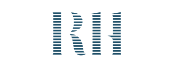 the letter r is made up of blue lines on a green background
