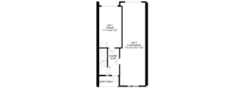 floor plan of the second floor of a house with a garage and a shed roof