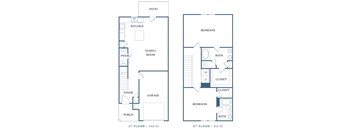 a floor plan of a two bedroom apartment