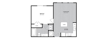 S1 1 Bed 1 Bath 616 Sq. Ft. Floor Plan at The Parker at Maitland Station in Maitland, FL 32751