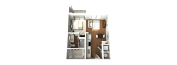 a1 floor plan  1 bedroom with 2 baths  1192 square feet