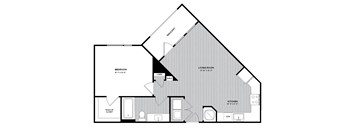 S3 1 Bed 1 Bath 719 Sq. Ft. Floor Plan at The Parker at Maitland Station in 32751
