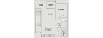 a floor plan of a bedroom apartment with a closet and a living room