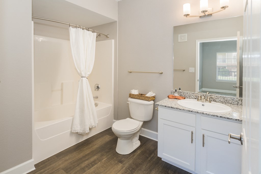 a bathroom with a shower toilet and sink