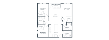 a floor plan of a small apartment with a bedroom and a living room