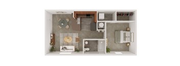 a1 floor plan  1 bedroom with 2 baths  129