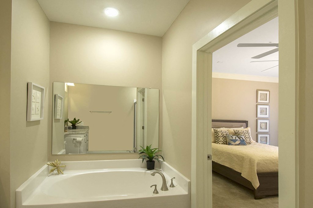 large bathroom with garden tub