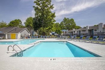 A swimming pool with a depth of 6 feet.