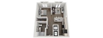 a floor plan of a 1 bedroom apartment
