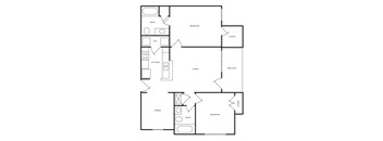 a possible floor plan of a house with a bedroom and a living room