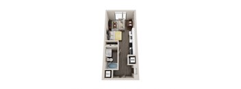 a 1 bedroom floor plan  studio