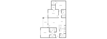 a possible floor plan for a house with three bedrooms and two baths and an open
