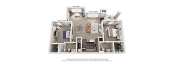 A 3D floor plan of a house with dimensions and a disclaimer at the bottom.