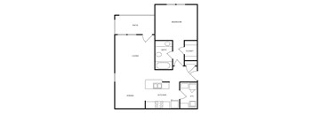 a floor plan of a house with a bedroom and a living room