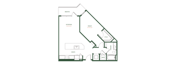 A floor plan of a house with labeled rooms such as "BREATHE", "ENTERTAIN", "DREAM", "STYLE", "CREATE", and "WASH".