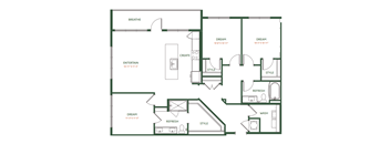 A floor plan of a house with labeled rooms and dimensions.