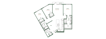 A floor plan of a house with rooms labeled as Dream, Style, Breathe, Entertain, Create, Wash, and Dine.