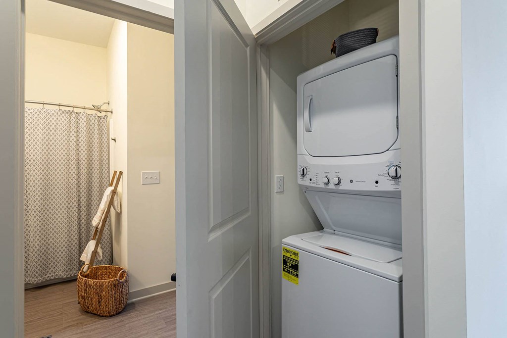a washer and dryer in a laundry room